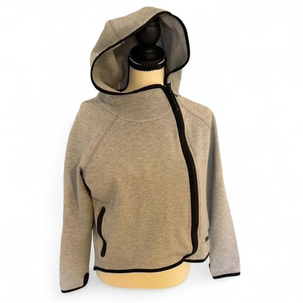 Nike Tech Fleece Asymmetrical Hoodie Gray XS Women Zip Athletic Jacket - Picture 2 of 8